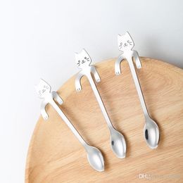 Stainless Steel Coffee Spoon Hanging Handle Design Dessert Scoop Cartoon Lovely Car Shape Tea Spoons Hot Sale 3 5sh BB