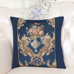 European Jacquard Decorative Vintage Cushion Covers for Sofa Chair Cushion Fashion Simple Home Office Pillow Cover