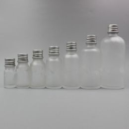 5ml frost glass Essential Oil Bottle Containers With Aluminium Lids Empty Cosmetic Containers fast shipping F057