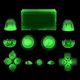 Glow in the Dark Full Button Buttons Set Trigger D pad Thumbstick Thumbsticks Joystick cap For PS4 controller DHL FEDEX EMS FREE SHIP