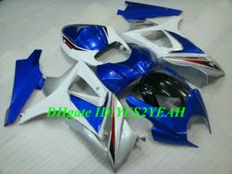 Custom Motorcycle Fairing kit for SUZUKI GSXR1000 K7 07 08 GSXR 1000 2007 2008 ABS Plastic white blue Fairings set+Gifts SX08