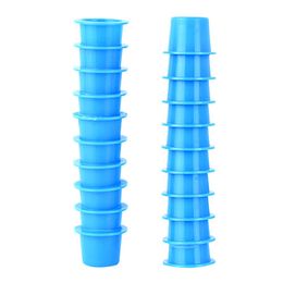 100PCS Blue Yellow Plastic Tattoo Ink Cups Medium For Permanent Tattoo Makeup Eyebrow Makeup Pigment Container Caps Disposable Accessories