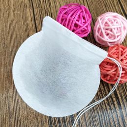 String Drawstring Round Empty Teabags Philtre Paper Herb Loose Tea Bags Natural wood pulp paper Diameter 6cm F20173278