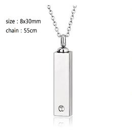 Custom-made a variety of names personality square cylinder boxs ashes urn cremation funeral pendant necklace fashion Jewellery