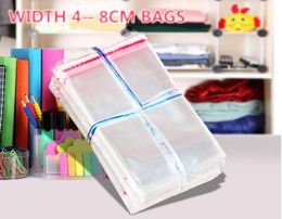 1000pcs/lot 4-8cm Clear Cellophane Cello Bags Plastic OPP Card Display Self Adhesive Peel Seal free shipping by express