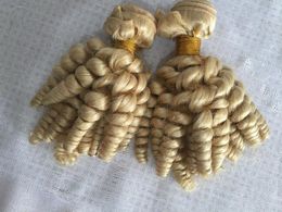 Funmi cheveux bouclés malaisienne Vierge Blonde Bundles Tatie funmi Romance Curls Human Hair Weave # 613 Platinum Blonde Hair Extensions Egg Curls