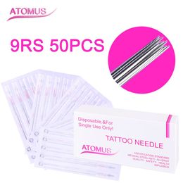 9RS Disposable Sterilised 50pcs /Box Professional Permanent Makeup Card Needles for Eyebrow Lip Eyeliner Tattoo Machine Cosmetic