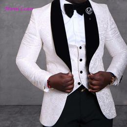 Costume mariage homme Shawl Lapel Groom Tuxedos Red/White/Black/Rolyal Blue Men Suits 2018 wedding suits for men tuxedo