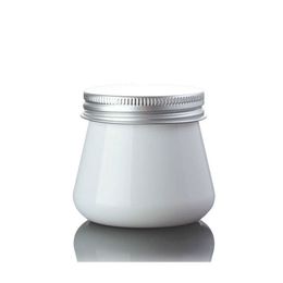 80g Adorable PET Plastic Jar 80ml White Colour Cosmetic Packaging Cream Jar With Aluminium Cap QW7005