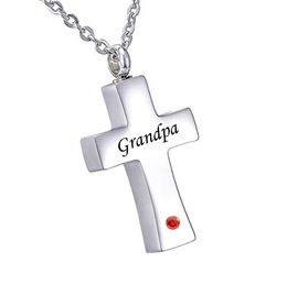Personalised Jewellery Cross Urn Necklace For Ashes Keepsake grandpa Memorial Urn Pendant Stainless Steel Cremation Jewellery