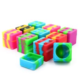 11ML square design silicone containers Non-stick Silicone jars dabs FDA silicone Boxes for wax container 30mmX30mm smoking accessories