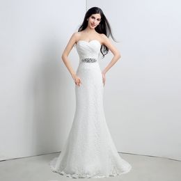 Real Sample 2018 New Arrival Lace Beading Sweetheart Lace Up Formal Wedding Dresses