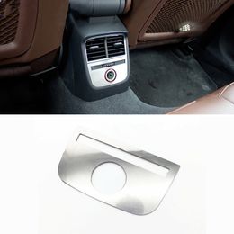 Stainless Steel Rear Seat Cigarette Lighter Panel Decoration Cover Car Styling Trim Strip For Audi A3 8V 2014-16