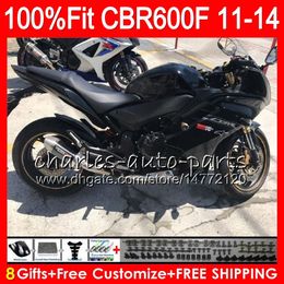 Injection Stock black Body For HONDA CBR600F4i CBR600F 11 12 13 14 115HM.27 CBR600 F CBR 600 F 600F CBR600 F4i 2011 2012 2013 2014 Fairing