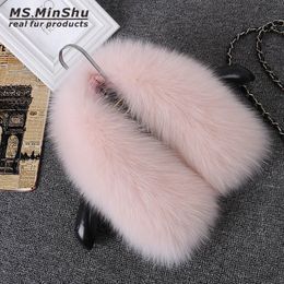 Real Fox Fur Collar Women 100% Natural Fox Fur Scarf Winter Neck Warmer Jacket Fur Collar Short Scarves for Men and Women