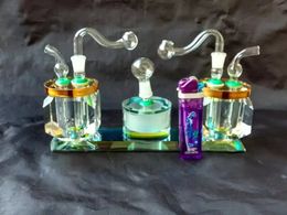 Double crystal water bottle ,Wholesale Glass bongs Oil Water Pipes Glass Pipe Oil Rigs Smoking ,Free Shipping