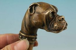 Old Bronze Hand Carved Skull Statue Cane Walking Stick Head