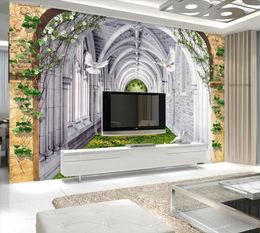 Custom 3D Wallpaper The Living Room Bedroom Wallpaper Murals For Walls Arch building wall Photo Wall Murals