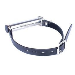Bondage PU Leather Belt Stainless Steel Stick Mouth Gag Restraints Shackle Restraints #R91