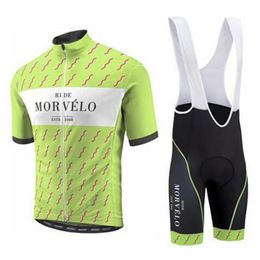 Morvelo team Cycling Short Sleeves jersey bib shorts sets New Quick-Dry Ropa Ciclismo mens clothes Bike Racing U2171215
