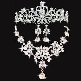 Shiny Wedding Crows Wedding Accessories Bridesmaid Jewellery Accessories Bridal Accessories Set Crown Necklace Ear235v