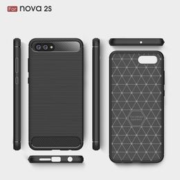 CellPhone Cases For Huawei nova2s TPU Carbon Fibre heavy duty shockproof case for huawei nova2s cover DHL Free shipping