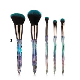 5pcs/set Diamond Handle Makeup Brushes Set Foundation Blusher Powder Uniform Highlight Make Up Brushes Facial Care