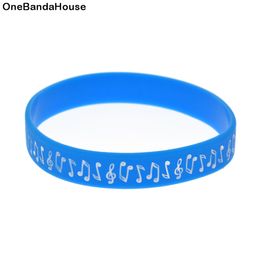 1PC Music Note Silicone Rubber Bracelet Fashion Jewellery 5 Colours for School Students no Gender Gift