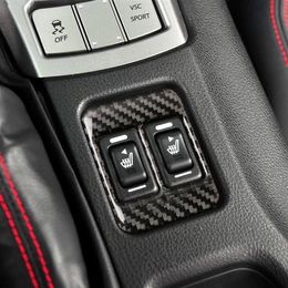 Car Electric Heated Seat Button Frame Cover Trim For Subaru BRZ / TOYOTA 86 2013-17 Interior Accessories Carbon Fiber Decals