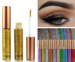 Makeup Glitter EyeLiner Shiny Long Lasting Liquid Eye Liner Shimmer eye liner Eyeshadow Pencils with 10 colors for choose DHL