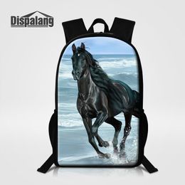 3D Animal Backpack For Middle School Students Brown Horse Mochila Escolar 16 Inch Schoolbags Sac A Dos Unisex Rucksack Backpacking Wholesale