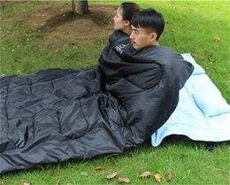 Outdoor Camping Hiking Double Man Lovers Sleeping Bags With Two Pillows Autumn Winter Thermal Bag Best Hot Sale 110at dd