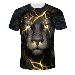 New Fashion Lion 3D Graphic Tee shirt Mens Womens Animal Print T shirts Unisex Short Sleeve t-shirt Tops