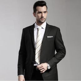 2018 Black Notched Lapel Men Suits Business Blazer Wedding Suits Evening Dress Prom Custom Made Slim Fit Tuxedos Formal Best Man 2Pieces