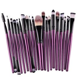 Brand New Eyes makeup brushes set 20 kits wood handle soft nylon hair for eye shadow eyebrow lips cosmetics DHL Free