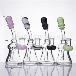 Glass Bubbler With American Colour On Mouthpiece And Banger Hanger Water Pipes Mini Bubbler Glass Ash Catcher Inline Percolator Beaker