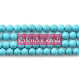 NB0029 High Quantity Natural Stone Wholesale Bracelet Beads Blue Turquoise Loose Stone 4/6/8/10 mm Round Beads for Making Jewelry