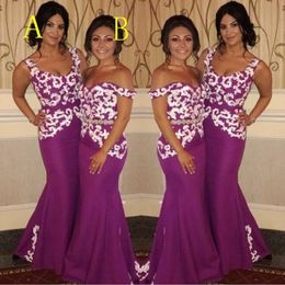 South African Mermaid Bridesmaid Dresses For Wedding Sexy Off Shoulder Lace Appliques Maid Of Honor Gowns Nigeria Long Bridesmaid Dress