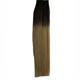 #2 613 Color Tape In Human Hair Extensions 100G Brazilian Straight Hair 40Piece PU Ombre Tape In Human Hair Extensions T1B grey #99J