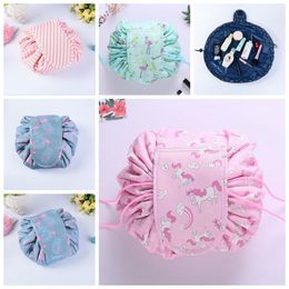 Cosmetic Bag Professional Drawstring Makeup Case Women Travel Make Up Organiser Storage Pouch Toiletry Bags Flamingo Optional YW1180-WLL