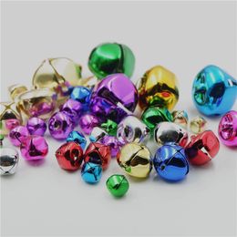 Mixed Colors Electroplate Cross XMAS Decoration Jingle Bell Dangle Charm Pendant Jewelry Making DIY Pet Bell 10-30mm Christmas Bell