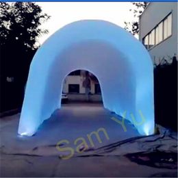 15m Length Giant Fire-proof material LED Inflatable Tunnel with LED light for 2018 Outdoor Party Concert nightclub Stage Decoration