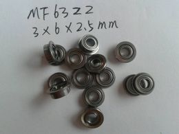 100pcs/lot MF63ZZ flanged bearing MF63 LF630ZZ F673ZZ 3x6x2.5 miniature flange deep groove ball bearings 3*6*2.5 mm