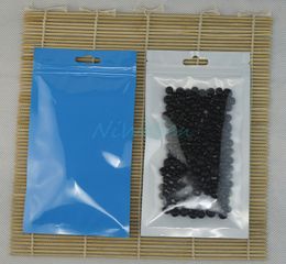 100pcs/22x30cm Blue BOPP Pearl film ziplock bag front transparent - Clear view Perlized Film zipper packing pouches resealable, headset sack