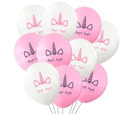 Tronzo Ballons Unicorn Party Latex Pink White Cartoon Unicorn Party Ballons Birthday Wedding Party Decoration Supplies GA335