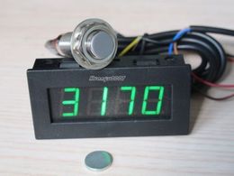 Freeshipping Tachometer RPM Speed 5-9999RPM Digital LED Tacho Gauge Metre 12v car + Hall Proximity Switch Sensor + Magnet green