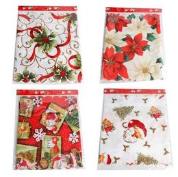 1PC 36x180cm Christmas Table Runner Mat Santa Claus Tablecloth Christmas Flag Home Party Decorative Towel Red Table Runners Xmas