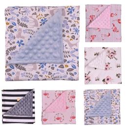 Baby Blankets Floral Print Swaddling Minky Bubble Dot Blanket Newborn Cotton Wrap Infant Parisarc Sleepsacks Bedding Bathing Towels