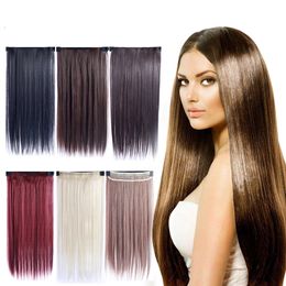 straight crurly hair piece super long five clip in hair extensions synthetic hair curly thick 1 piece for full head FZP3