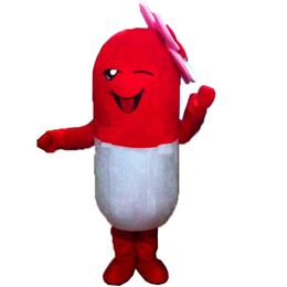 2018 High quality hot Red Pill mascot costumes fancy dress Real photo Free Shipping